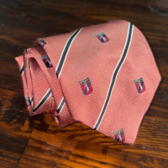 Bobby Jones Pink and White Striped Golf‎ Tie - Picture 1 of 8